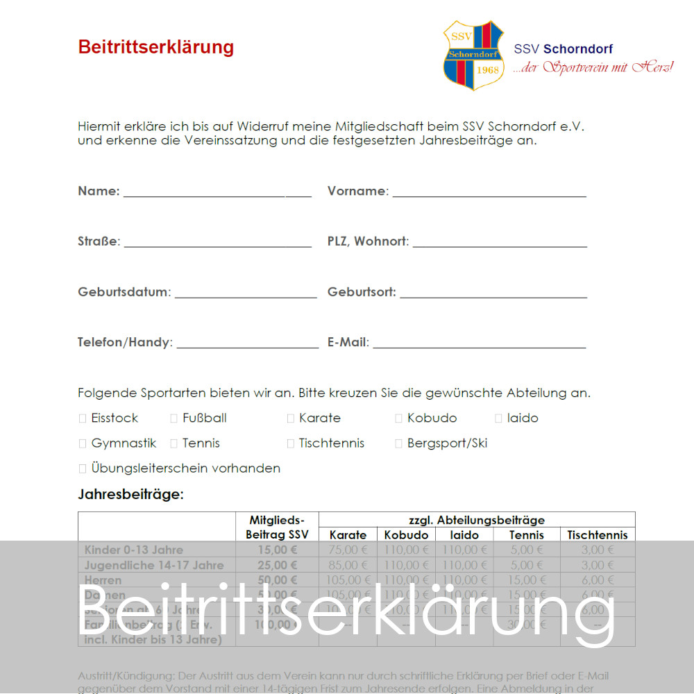 Beitrittserklärung
